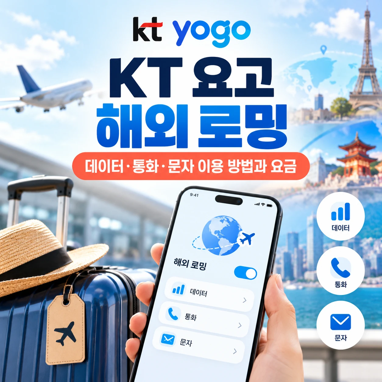 KT 요고 해외 로밍 데이터 통화 문자 요금 및 신청 방법