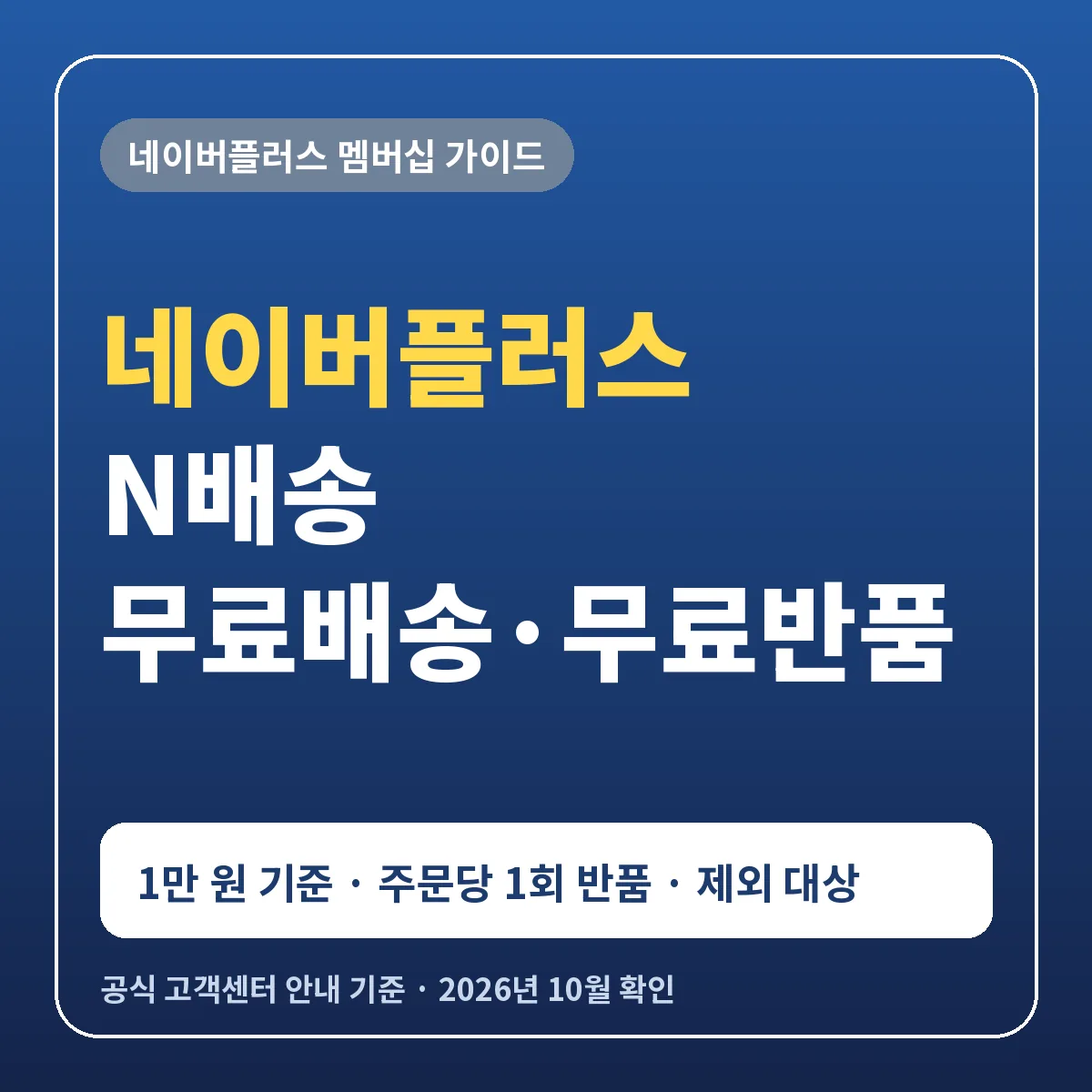 네이버플러스 무료배송 N배송 1만 원 이상 무료 교환반품 1회 제외 대상 변경 예정