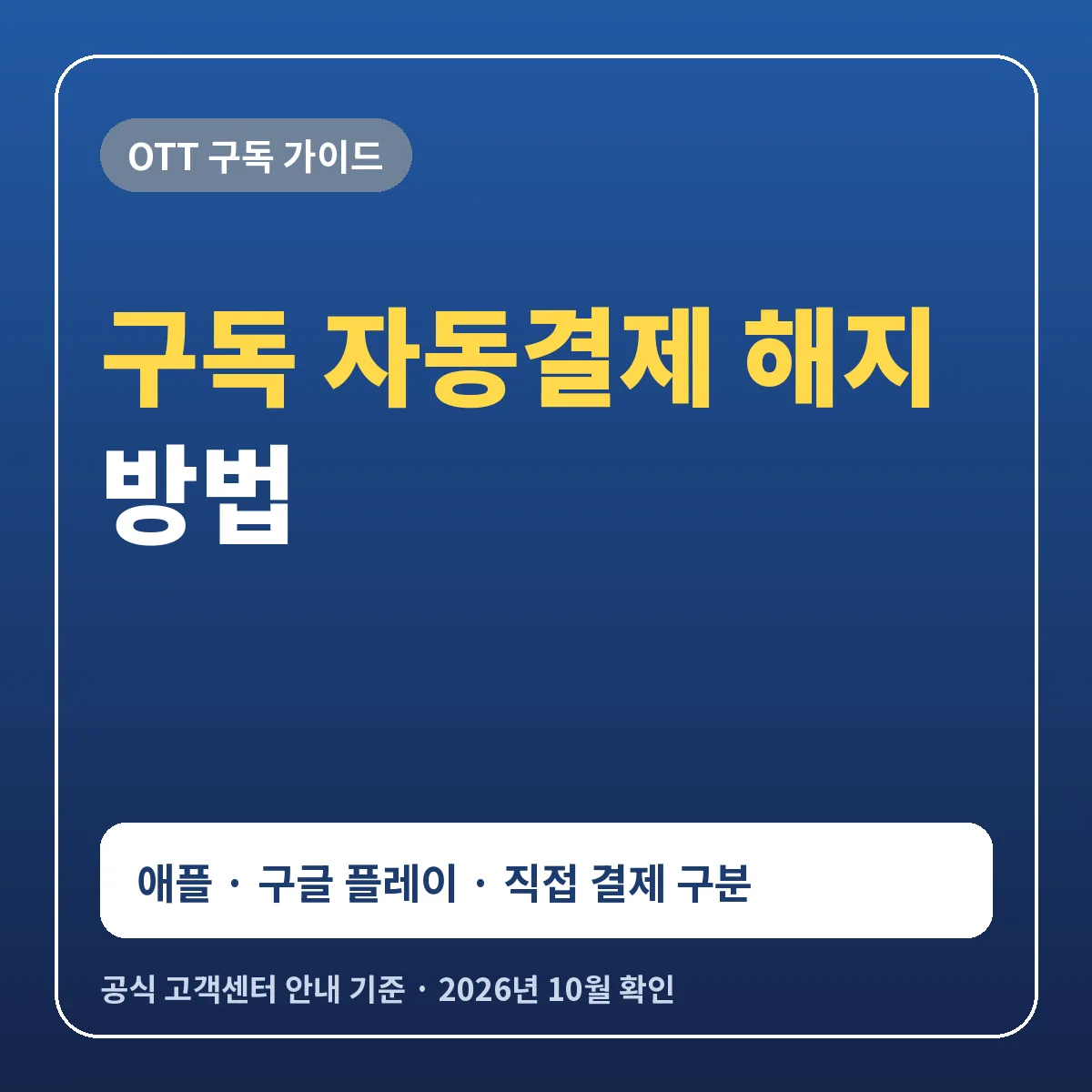 구독 자동결제 해지 방법 애플 앱스토어 구글 플레이 서비스 직접 결제 구분